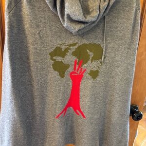 Da-nang gray hooded cape sweater